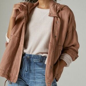 Lucky Brand Anorak Utility Jacket Hooded Drawstring Casual Women SZ M
